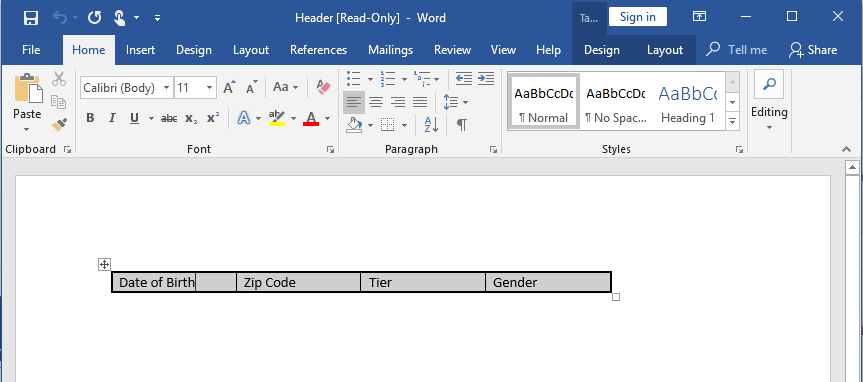 Repeating Table interface screenshot 3 in Recursive Printing
