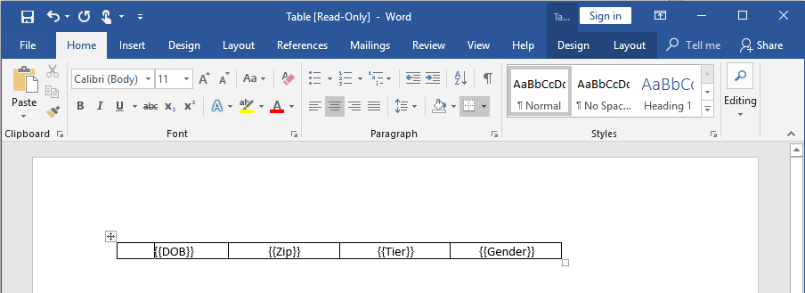 Repeating Table interface screenshot 4 in Recursive Printing