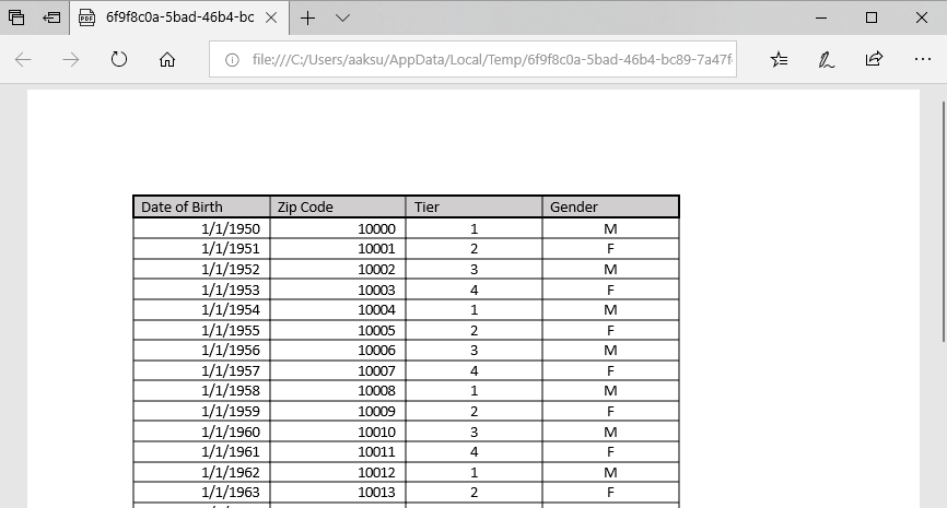 Repeating Table interface screenshot 5 in Recursive Printing