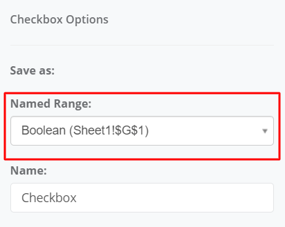 Boolean name range: Named Range interface screenshot 1 in Checkbox