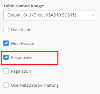 Responsive interface screenshot 5 in Output Grid