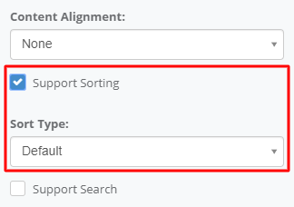 Support Sorting interface screenshot 21 in Output Grid