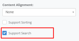 Support Search interface screenshot 22 in Output Grid
