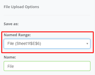 Named Range interface screenshot 1 in File Upload