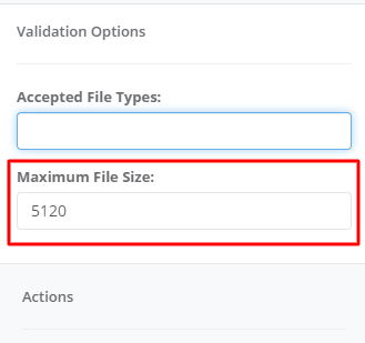 Maximum File Size interface screenshot 21 in File Upload