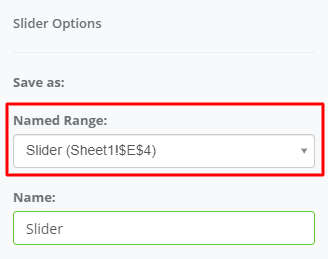 Named Range interface screenshot 1 in Slider