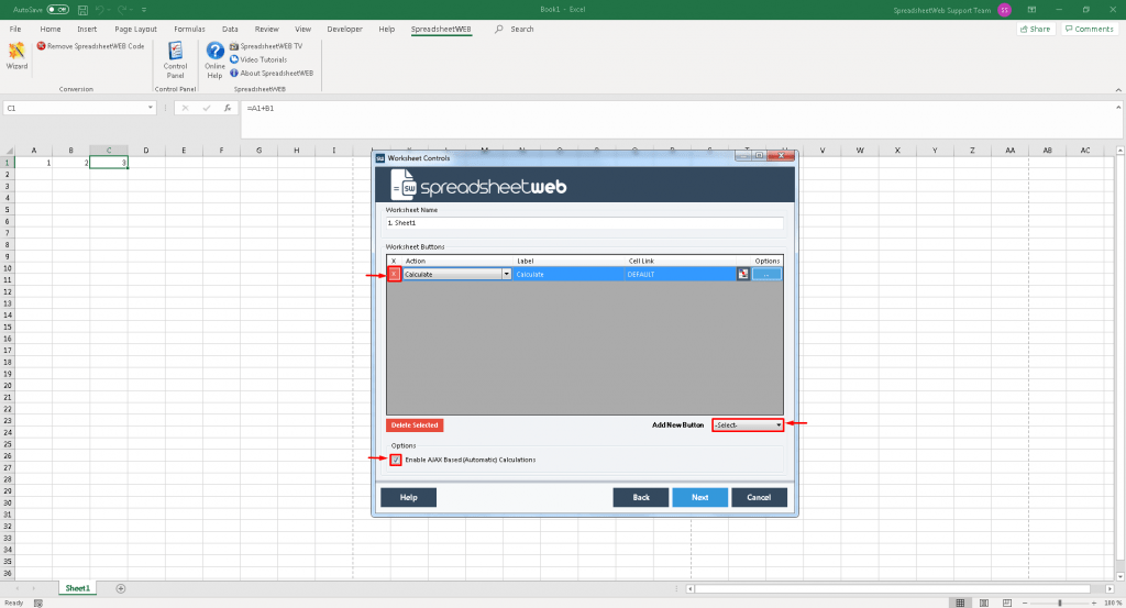Conversion Wizard interface