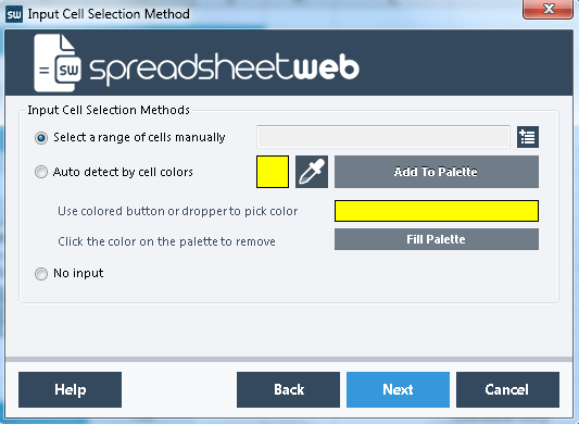 Input Selection interface