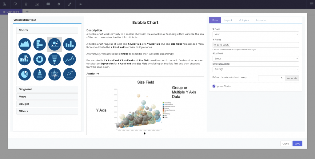Charts interface