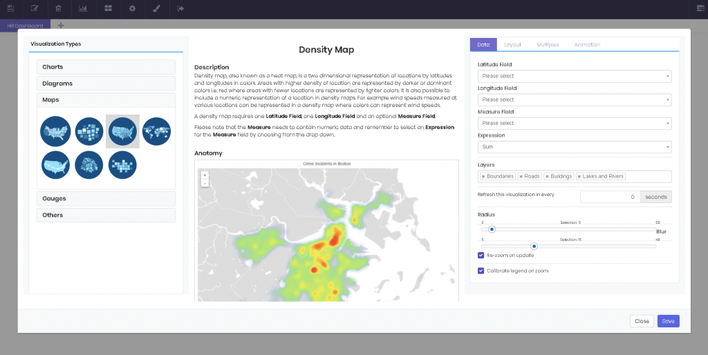 Maps interface