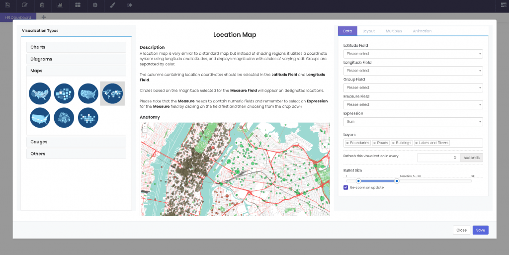 Maps interface