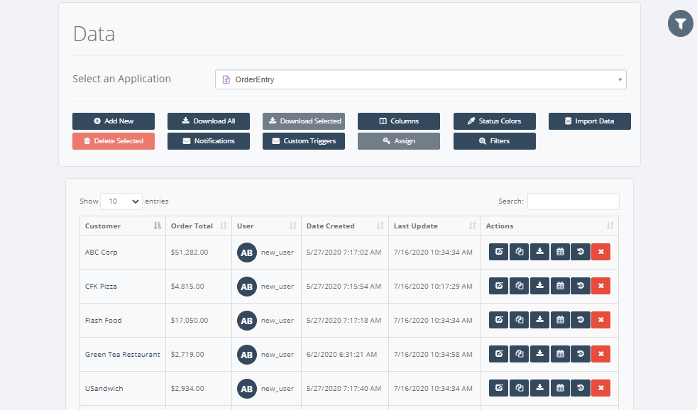 data page