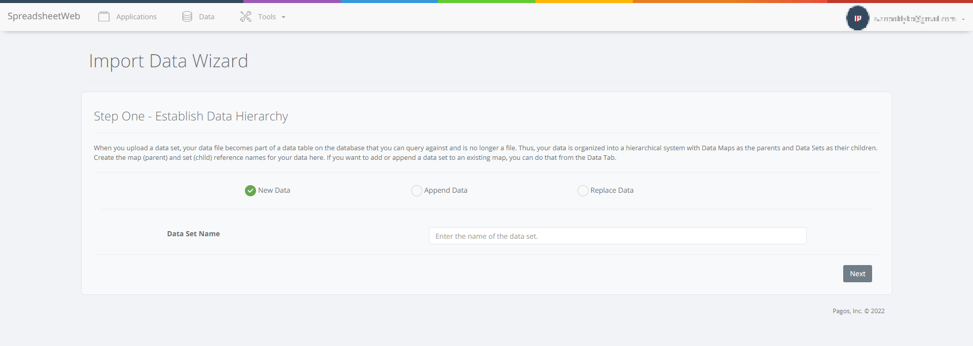 Data import interface