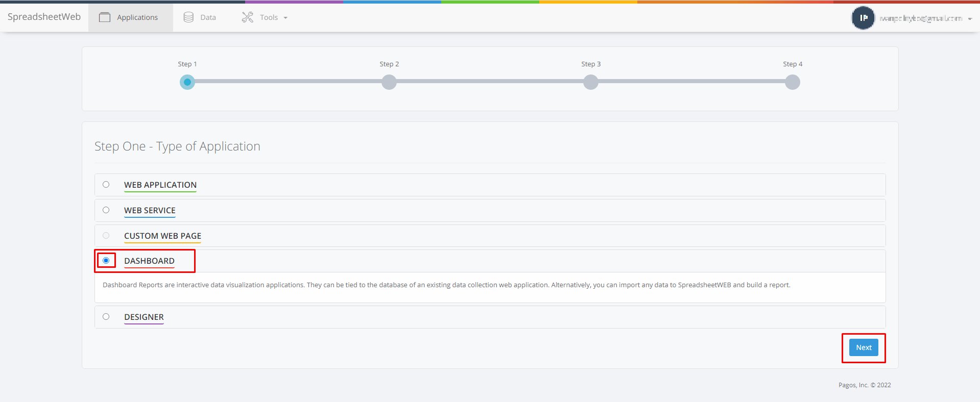 Create a Dashboard interface