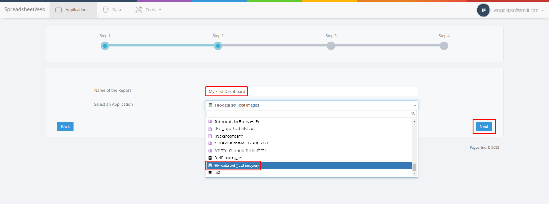 Create a Dashboard interface