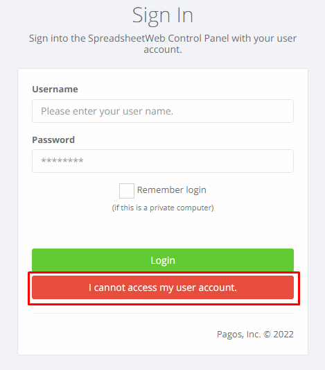 How can I reset my password? interface