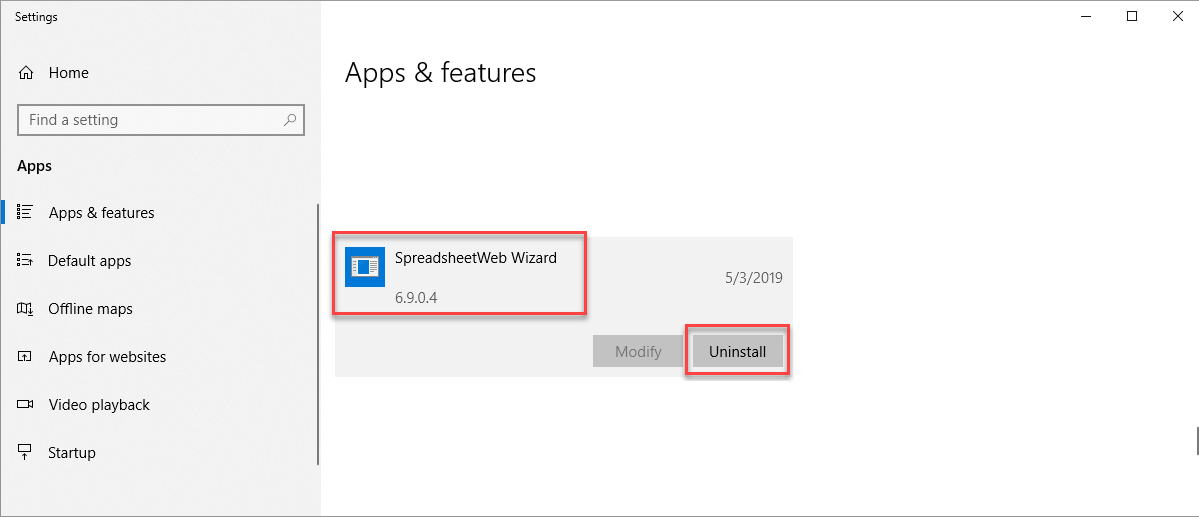 uninstall