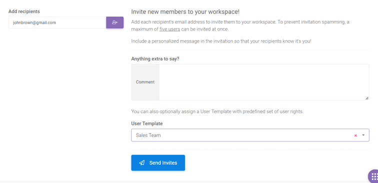 Users Picture 4: Invite a New User interface screenshot 3 in User Invitation