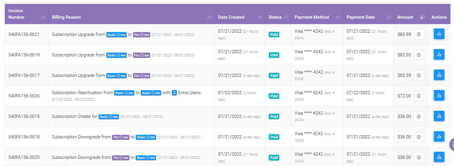 Billing History 03