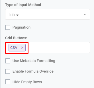 Input Grid CSV: Enable Export to CSV interface screenshot 14 in Input Grids