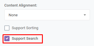 Input Grid Column Properties Search: Support Search interface screenshot 35 in Input Grids