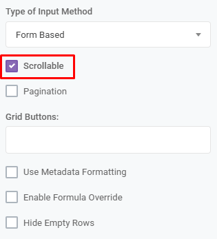 Input Grid Scrollable: Scrollable interface screenshot 10 in Input Grids