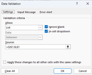 Use Excel Data Validation interface screenshot 36 in Dropdown