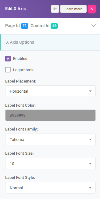 User Interface Chart X Axis Options: Edit Buttons interface screenshot 15 in Charts