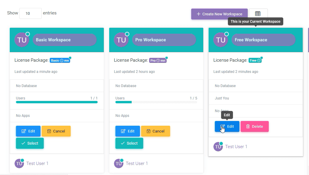 Workspaces 08 min: Updating A Workspace interface screenshot 9 in Workspaces