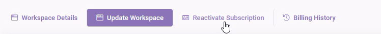 Workspaces 40 min: Reactivating A Workspace Subscription interface screenshot 18 in Subscriptions