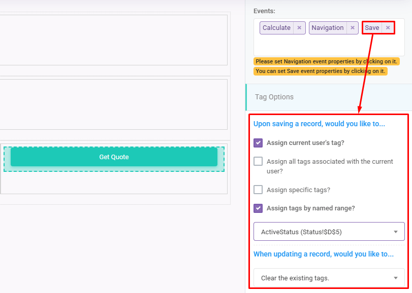 Assign Tags By Named Range: Designer interface screenshot 7 in User Tags