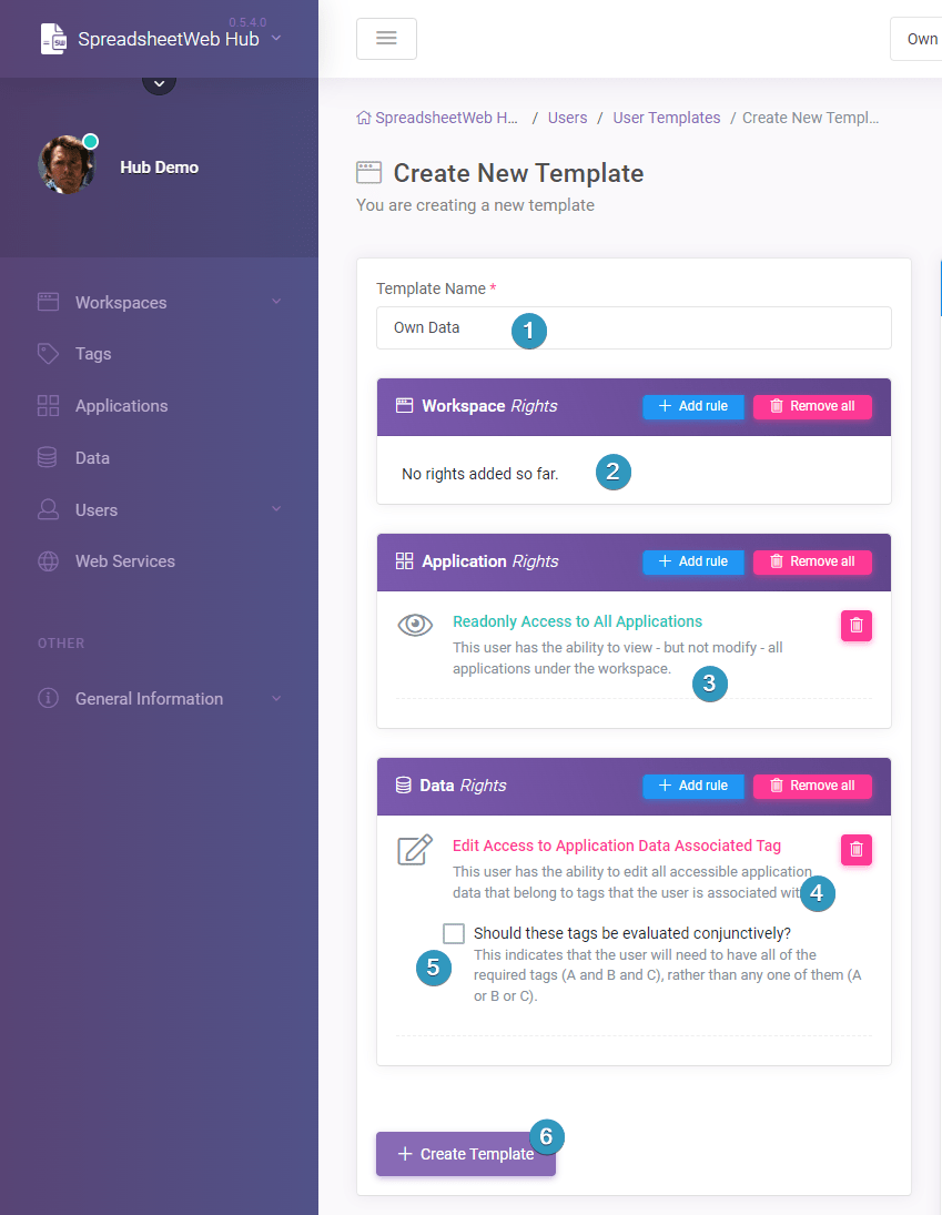 How to restrict user to see own data only 03 New Template: Identity Templates interface screenshot 3 in User Tags
