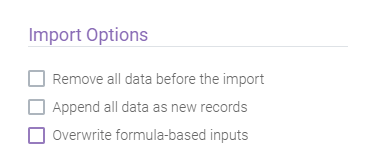 Hub Data Import Options: Import Options interface screenshot 8 in Data Import