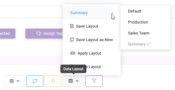 Data Layout interface screenshot 1