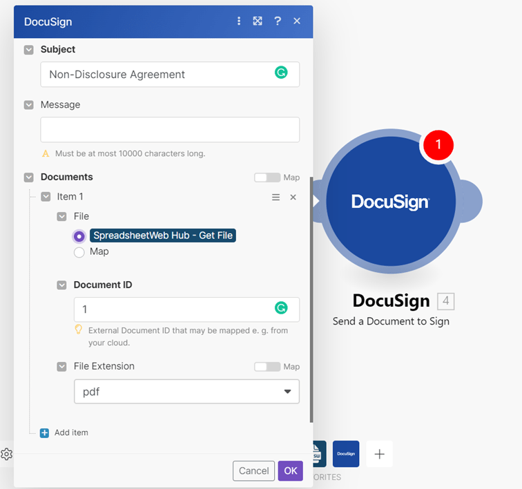 DC 6: Automating E-Signature Collection with Make.com interface screenshot 7