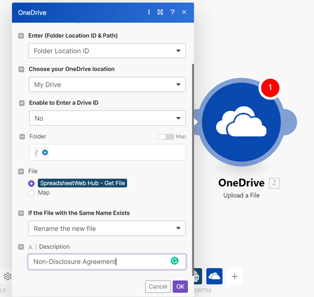 OD 3: Uploading Files to OneDrive with Make.com interface screenshot 7