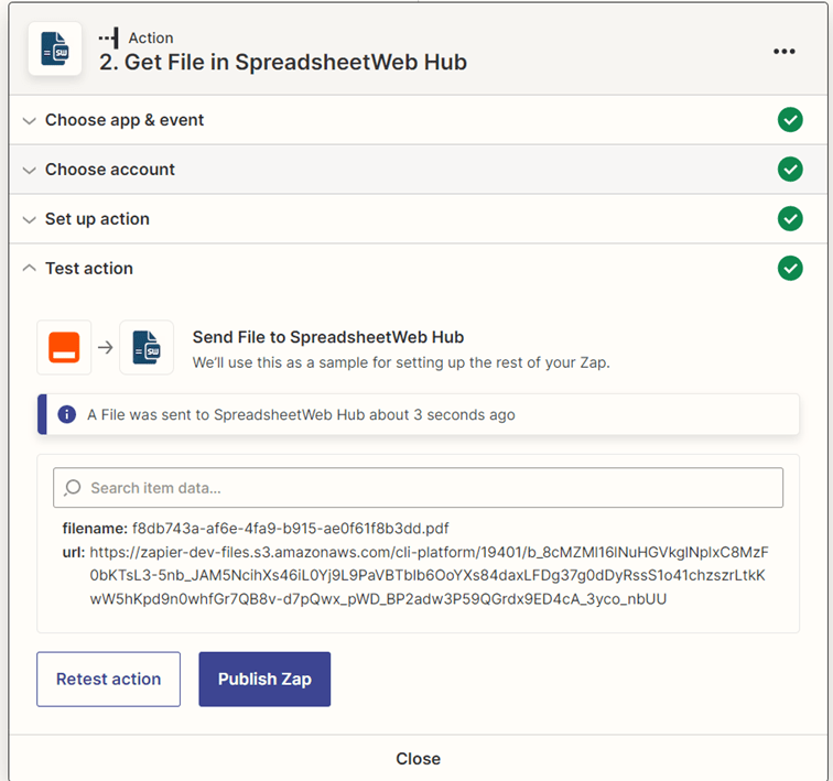 szz 9: Uploading Files to Google Drive with Zapier interface screenshot 9