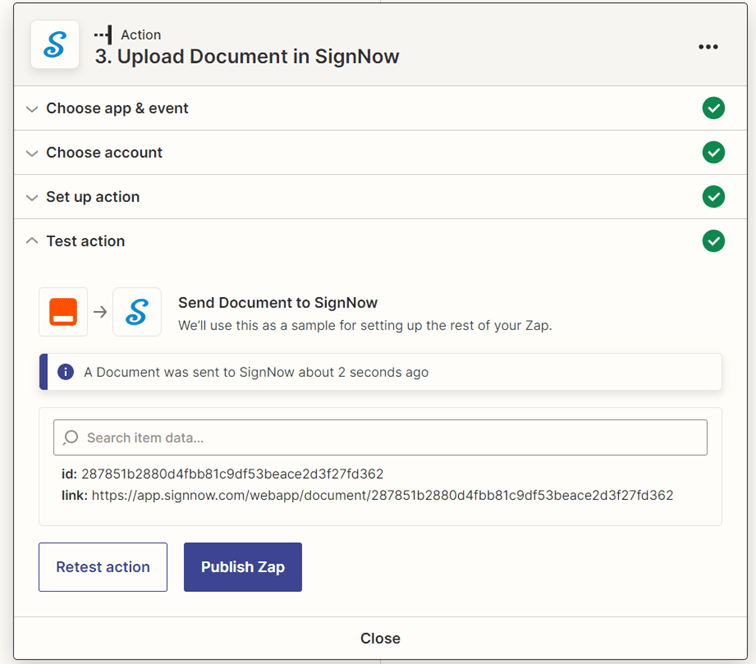 zss 12: Automating E-Signature Collection with Zapier interface screenshot 12