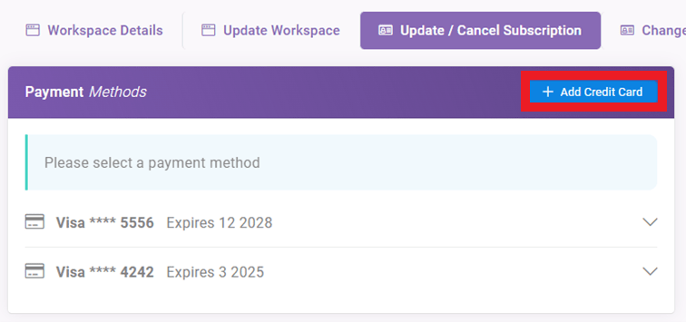 How to Add a New Credit Card interface screenshot 4 in Payment Methods