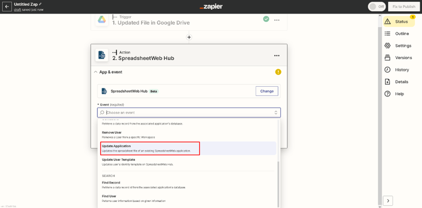 Update App GD 10: Updating SpreadsheetWeb Hub Applications with Google Drive interface screenshot 10
