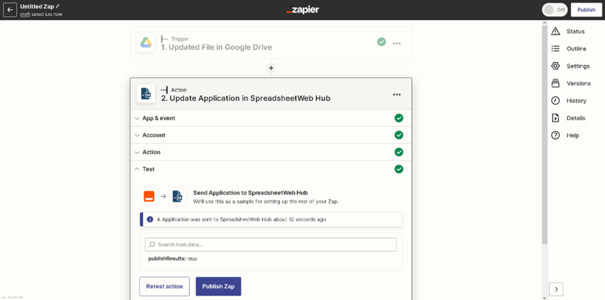 Update App GD 14: Updating SpreadsheetWeb Hub Applications with Google Drive interface screenshot 14