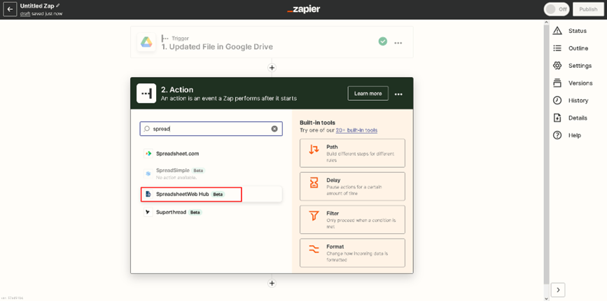 Update App GD 9: Updating SpreadsheetWeb Hub Applications with Google Drive interface screenshot 9
