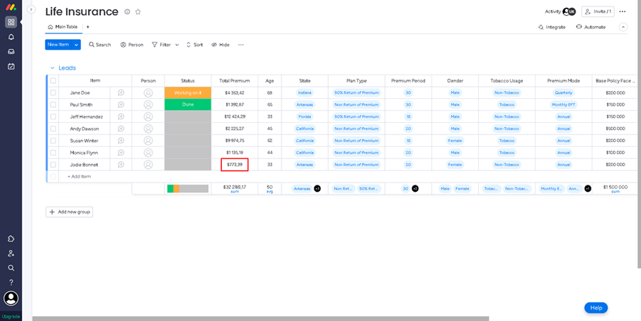monday hub 12: Connecting monday.com Board to a SpreadsheetWeb Application for Backend Calculations interface screenshot 12