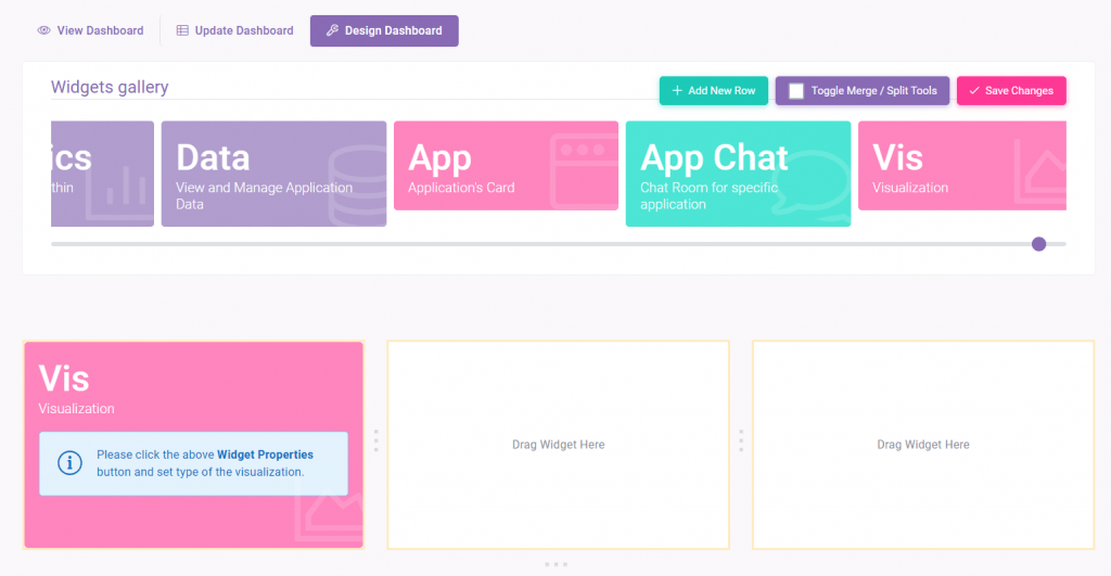 Using the new Vis Widget: interface screenshot 42 in Dashboards