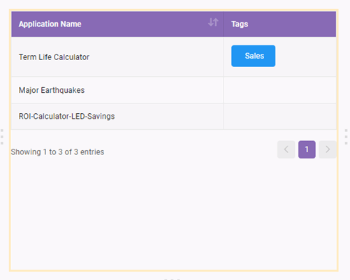 Apps interface screenshot 16 in Dashboards