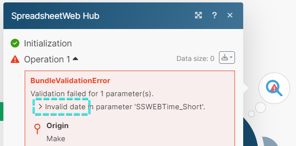 Invalid date error returned by Make