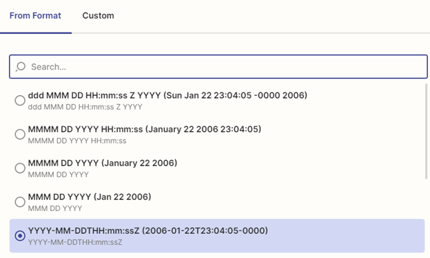 Additional date and time transforms available in Formatter by Zapier