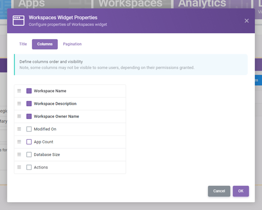 dasboards 17: Workspaces interface screenshot 17 in Dashboards