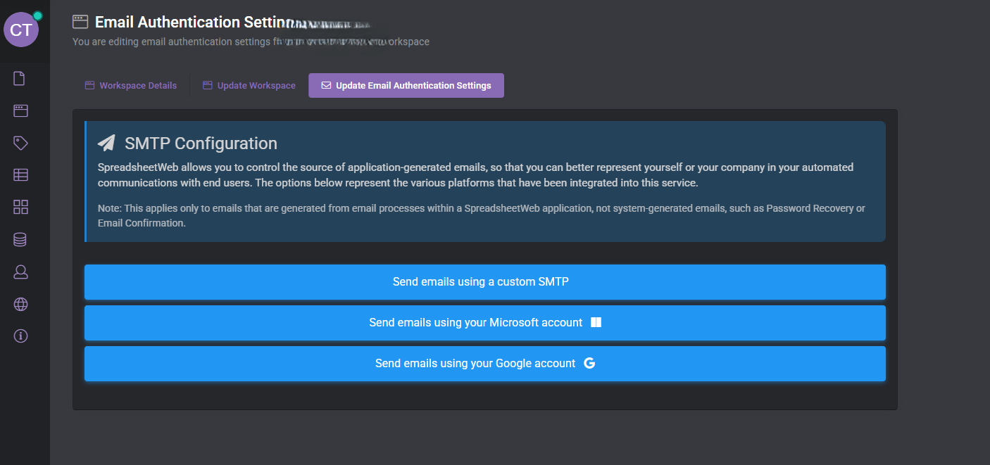 Google 2: Email Server Configuration interface screenshot 1