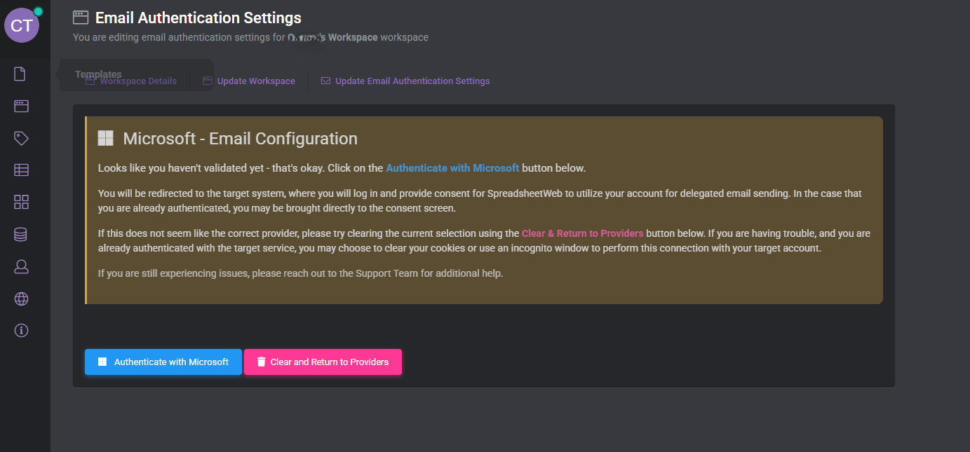 Microsoft 1: Configuring Outlook Authentication interface screenshot 3 in Email Server Configuration